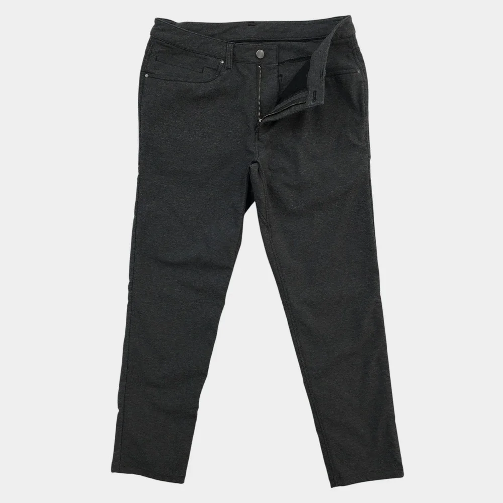 Lululemon ABC Pant Slim Mens 31 Tech Canvas Gray 5 Pocket Stretch Trousers